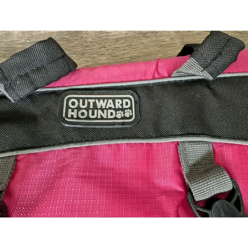 Outward Hound Pink Dog Life Jacket Size M Adjustable Girth & Neck Handles